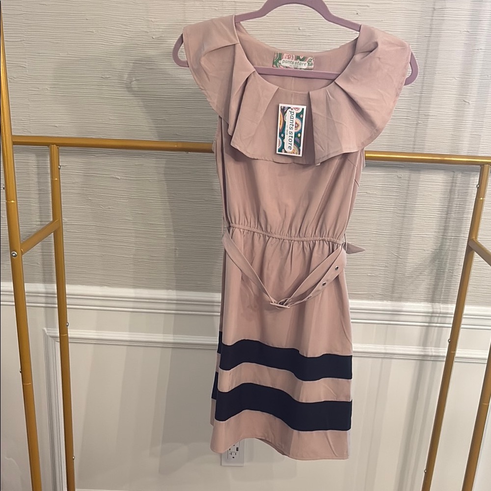 Ya Los Angeles Pink and Black Midi Dress